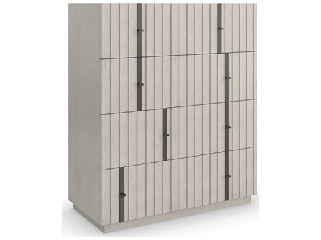 Caracole Kelly Hoppen Clancy Fossil Matte Black Metal Gray Ash Wood Accent Chest
