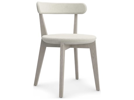 Caracole Kelly Hoppen Bliss Fabric Ash Wood White Upholstered Side Dining Chair