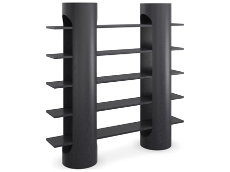 Caracole Kelly Hoppen Albi Black Ash Wood Bar Cabinet