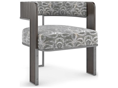 Caracole Modern Streamline Streamliner Gray Fabric Accent Chair