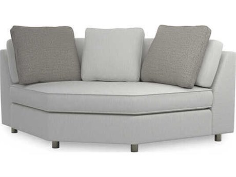 Caracole Upholstery I'M Shelf Pyrite Gray Upholstered Corner Loveseat