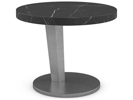 Caracole La Moda Short Spot 21" Round Marble Smoked Stainless End Table