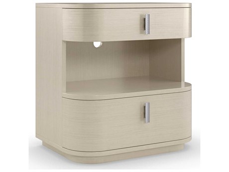 Caracole La Moda Da Vita Open 2-Drawers Brown Birch Wood Nightstand