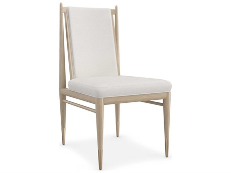 Caracole Modern Principles Unity Light Oak Wood Upholstered Side Dining Chair