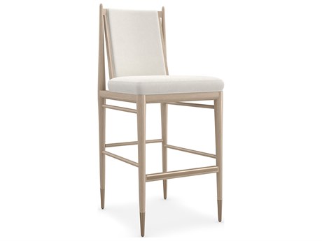 Caracole Modern Principles Unity Upholstered Oak Wood Bar Stool