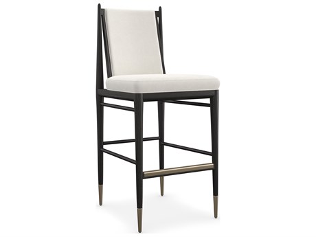 Caracole Modern Principles Unity Upholstered Oak Wood Bar Stool