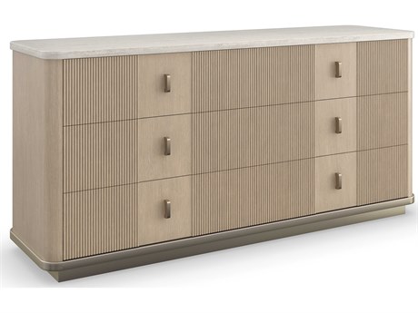 Caracole Modern Principles Rhythm 6-Drawers Brown Oak Wood Double Dresser