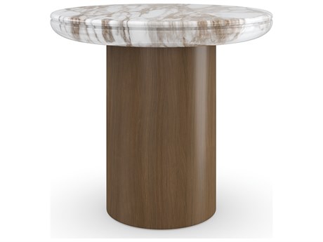 Caracole Modern Resort Seychelles Round Stone End Table