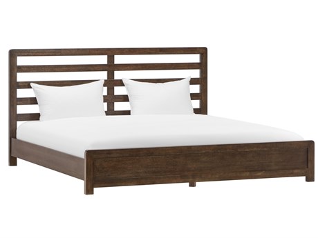 Caracole Atelier Brown Oak Wood King Platform Bed