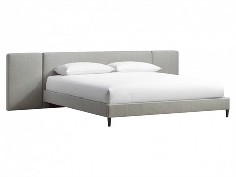 Caracole Atelier Gray Rubberwood Upholstered King Platform Bed
