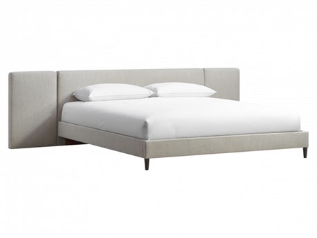 Caracole Atelier Gray Rubberwood Upholstered King Platform Bed