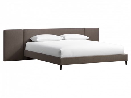 Caracole Atelier Brown Rubberwood Upholstered King Platform Bed