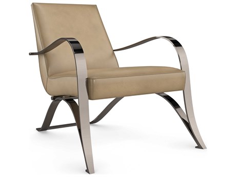 Caracole Signature Metropolitan Opening Act Beige Leather Accent Chair
