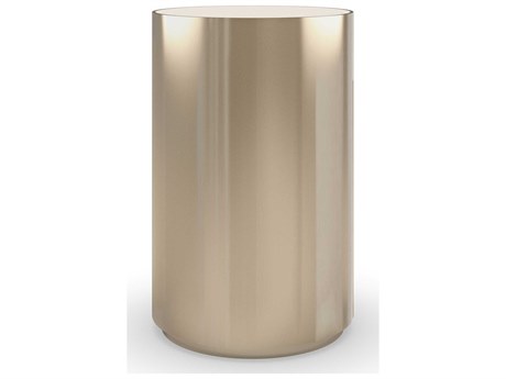 Caracole Signature Metropolitan Round About-Tall Round Stone Whisper Of Gold End Table