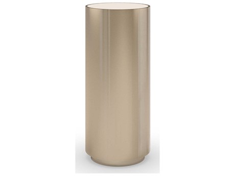 Caracole Signature Metropolitan Round About-Short 9" Round Stone Whisper Of Gold End Table