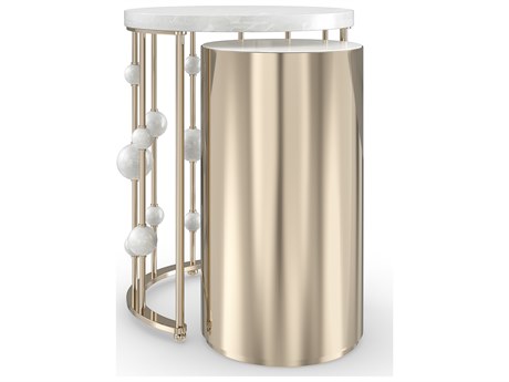 Caracole Signature Debut Orbit Round Marble End Table