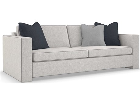 Caracole Upholstery Welt Played Almost Black Gray Upholstered Sofa
