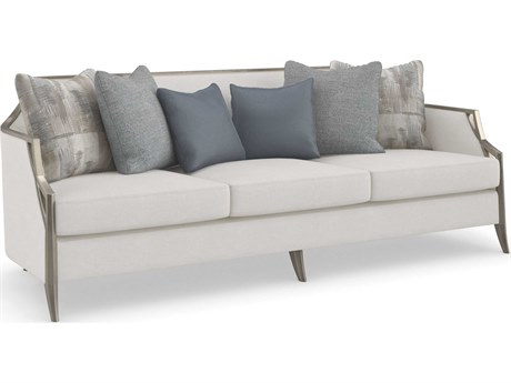 Caracole Upholstery X Factor Charcoal Leaf White Upholstered Sofa