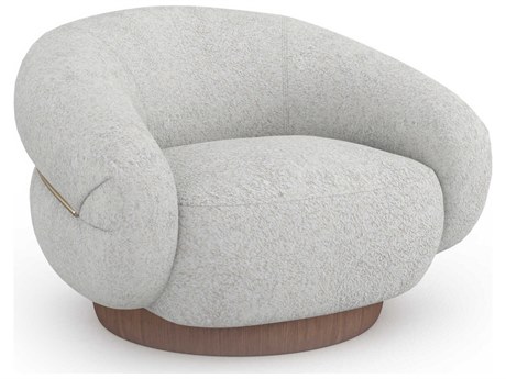 Caracole Smoosh Swivel Gray Accent Chair