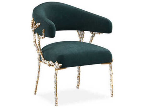 Caracole Upholstery Glimmer Of Hope Green Upholstered Arm Dining Chair