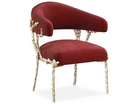 Caracole Upholstery Glimmer Of Hope Red Upholstered Arm Dining Chair