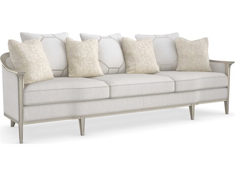 Caracole Upholstery Eaves Drop Soft Silver Paint Upholstered Sofa