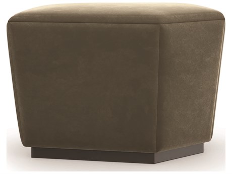 Caracole Upholstery Pollux Soft Mohair Dark Chocolate Brown Upholstered Ottoman