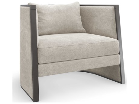 Caracole Upholstery Cut Away Beige Fabric Accent Chair