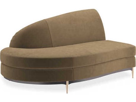 Caracole Upholstery Threes Company Brown Upholstered Chaise