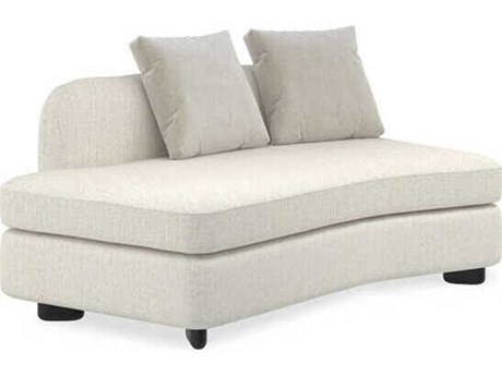 Caracole Upholstery Lumi Almost Black White Upholstered Chaise