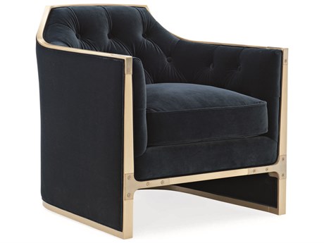Caracole Upholstery The Cat's Meow Blue Fabric Tufted Accent Chair