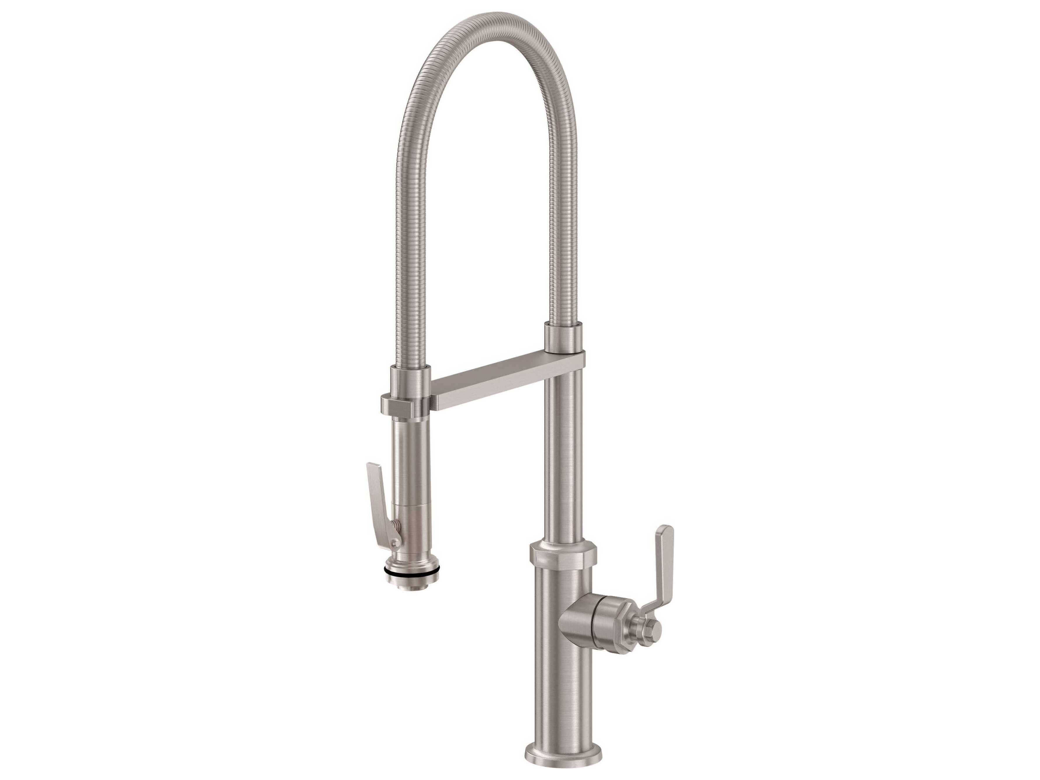 California Faucets Descanso Works Squeeze Lever Culinary Kitchen Faucet