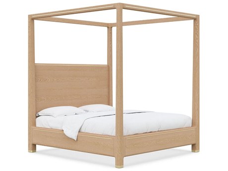 Case & Canvas Angelo Oak Wood Queen Four Poster Bed
