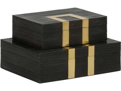 Chelsea House Watkins Black Polished Brass Jewelry Box