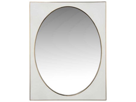 Chelsea House Addie White Antique Brass Rectangular Wall Mirror