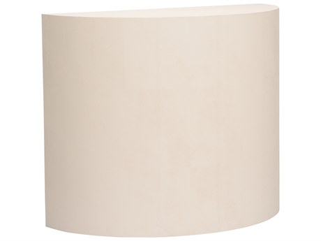 Chelsea House Elizabeth Wicker Demilune Faux Leather White Cream End Table