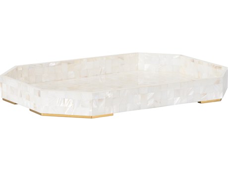 Chelsea House Elizabeth Wicker Dasanti White Cream Serving Tray