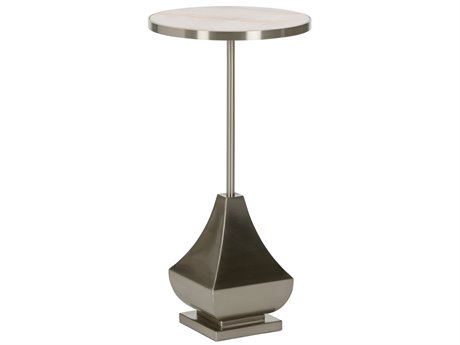 Chelsea House Elizabeth Wicker Round Stone Silver Pink End Table