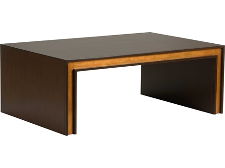 Chelsea House Jamie Merida Rectangular Wood Mahogany Antique Gold Leaf Baldwin Coffee Table