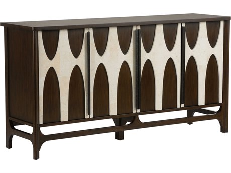 Chelsea House 65" Dark Walnut Natural White Althea Sideboard