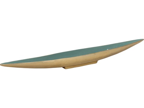 Chelsea House Elongated Green Enameled Decorative Bowl