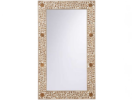 Chelsea House Zara Brown White Rectangular Wall Mirror