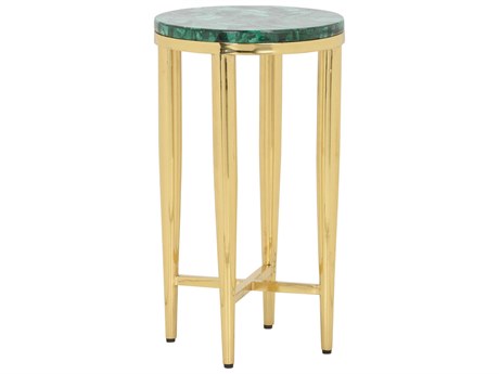 Chelsea House Round Stone Natural Green Nisha End Table