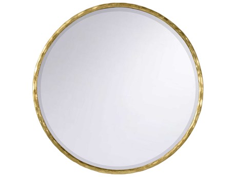 Chelsea House Hand Hammered Gold Round Wall Mirror