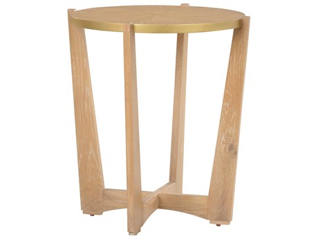 Chelsea House Jamie Merida Round Wood Cerused Oak Ardoise End Table