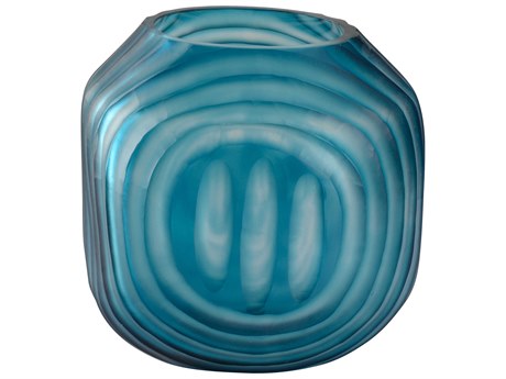 Chelsea House Shaved Blue Swirl Vase
