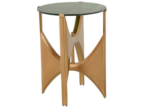 Chelsea House Bradshaw Orrell Round Glass Green Ely End Table