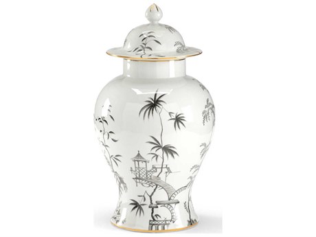 Chelsea House Black/White Chinoiserie Jar