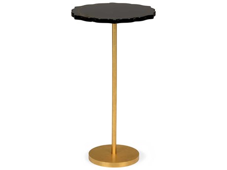 Chelsea House Black Marble Gold Side Table