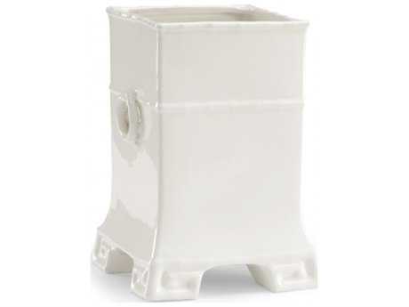 Chelsea House Off White Glaze Greek Key Vase